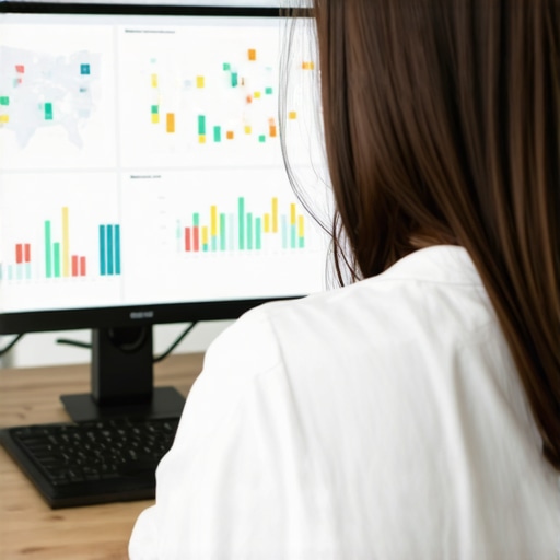 Expert analyzing local map rankings with charts and computer
